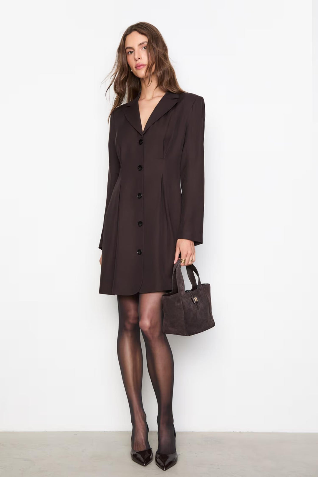Lucille Tote Bag Small - Dark Brown Suede