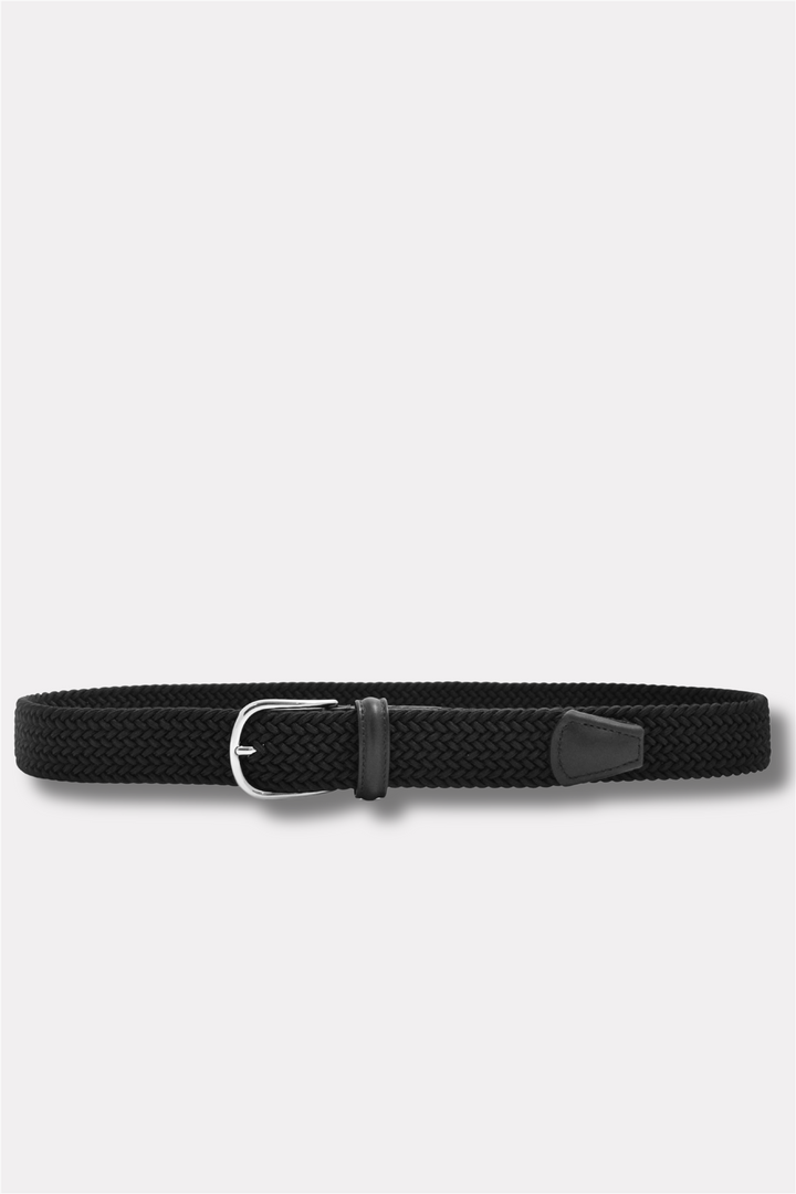 Classic Elastic Woven Belt Black 3,5 cm