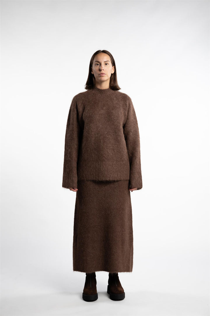 Fure Fluffy Sweater- Dk. Brown