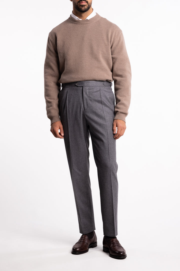 Prato Flannel Trousers Grey Melange