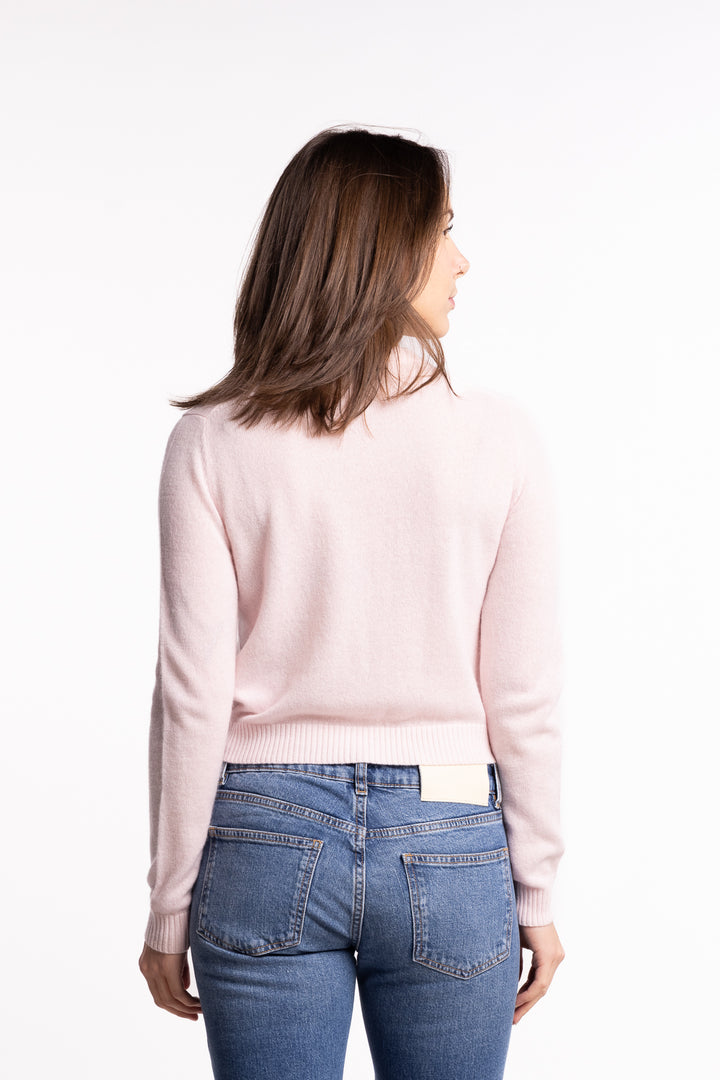 Slim Cashmere Cardigan- Lt. Pink