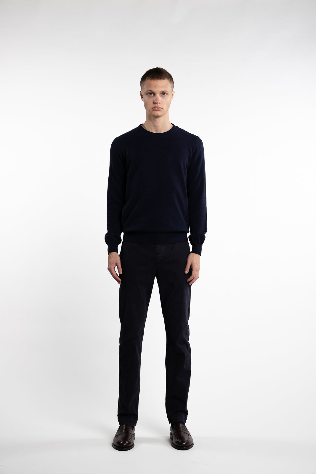 Como Wool/Cashmere Roundneck Navy