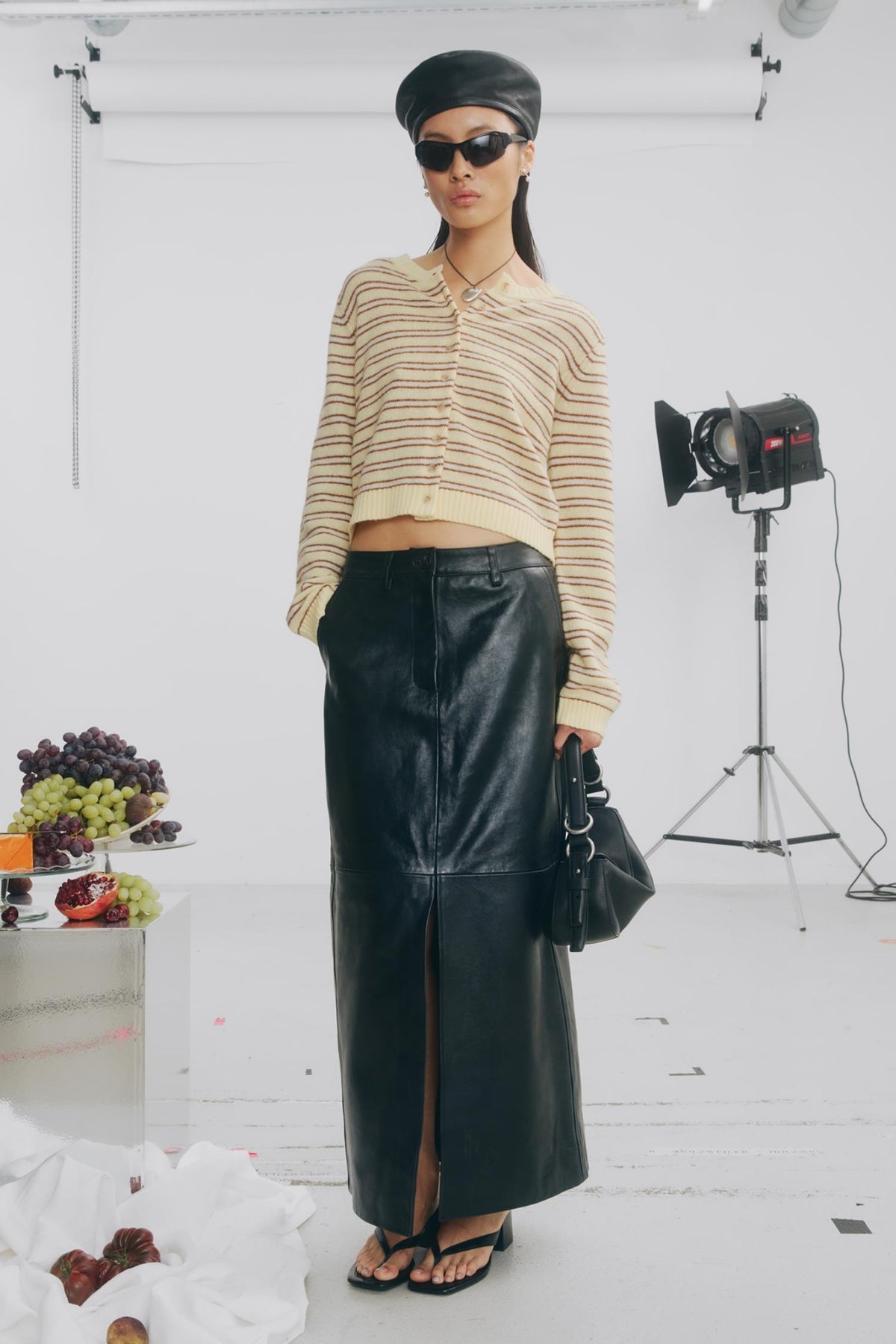 Stripe Wool Cardigan- Lt Yellow Stripe