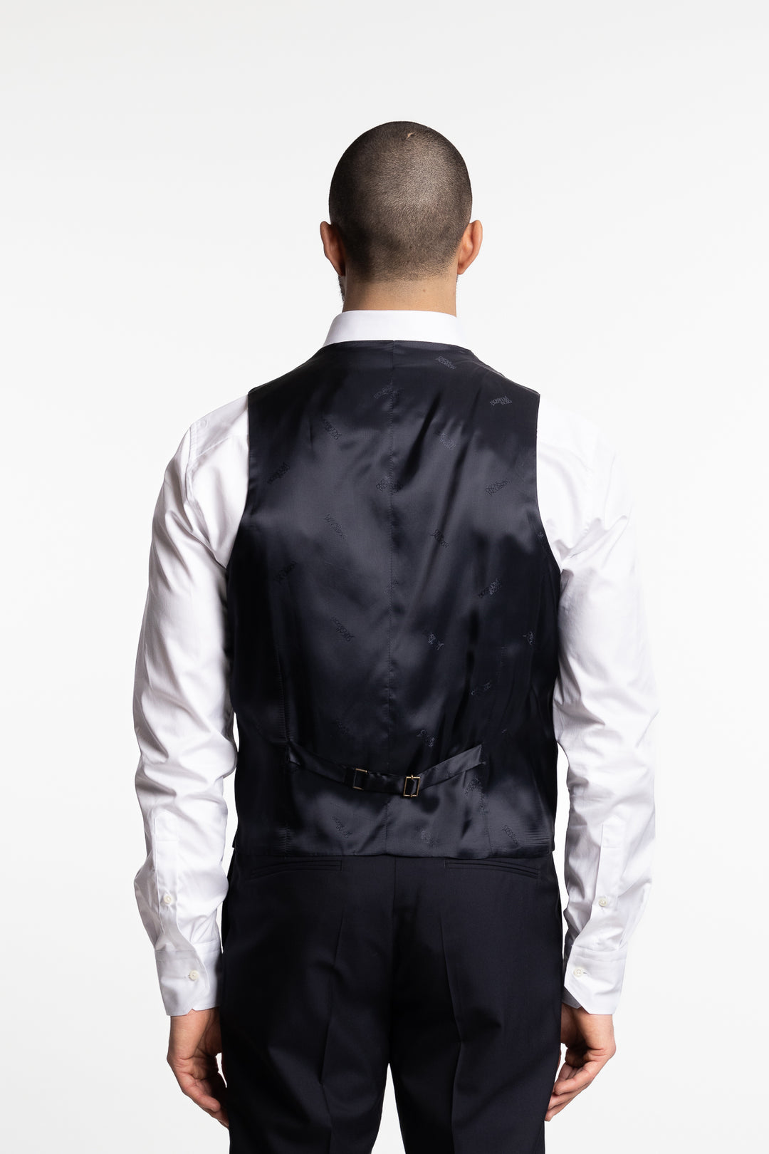 Carlo Slim Fit Wool Waistcoat Dark Navy