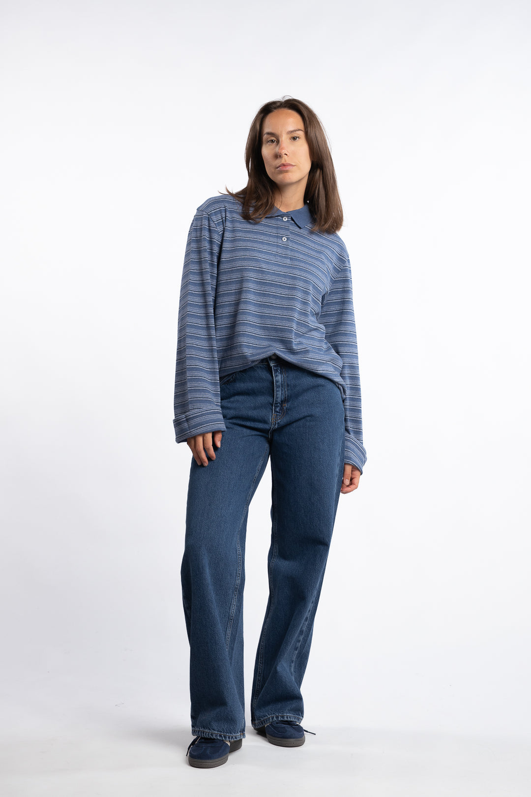 W Wide Jeans - Mid Blue