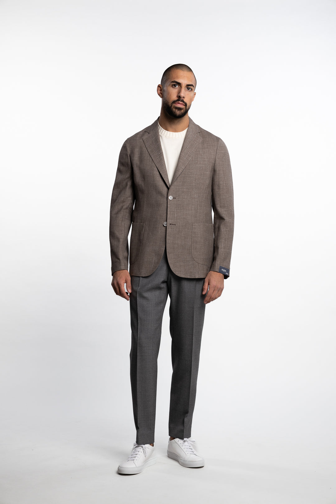 Wool/Silk/Linen Easywear Blazer Beige