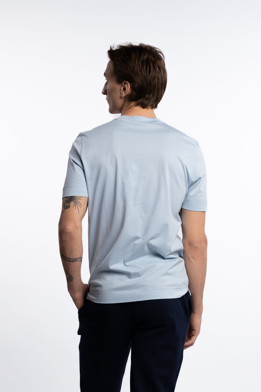 Filo Di Scozia Cotton T-Shirt Light Blue