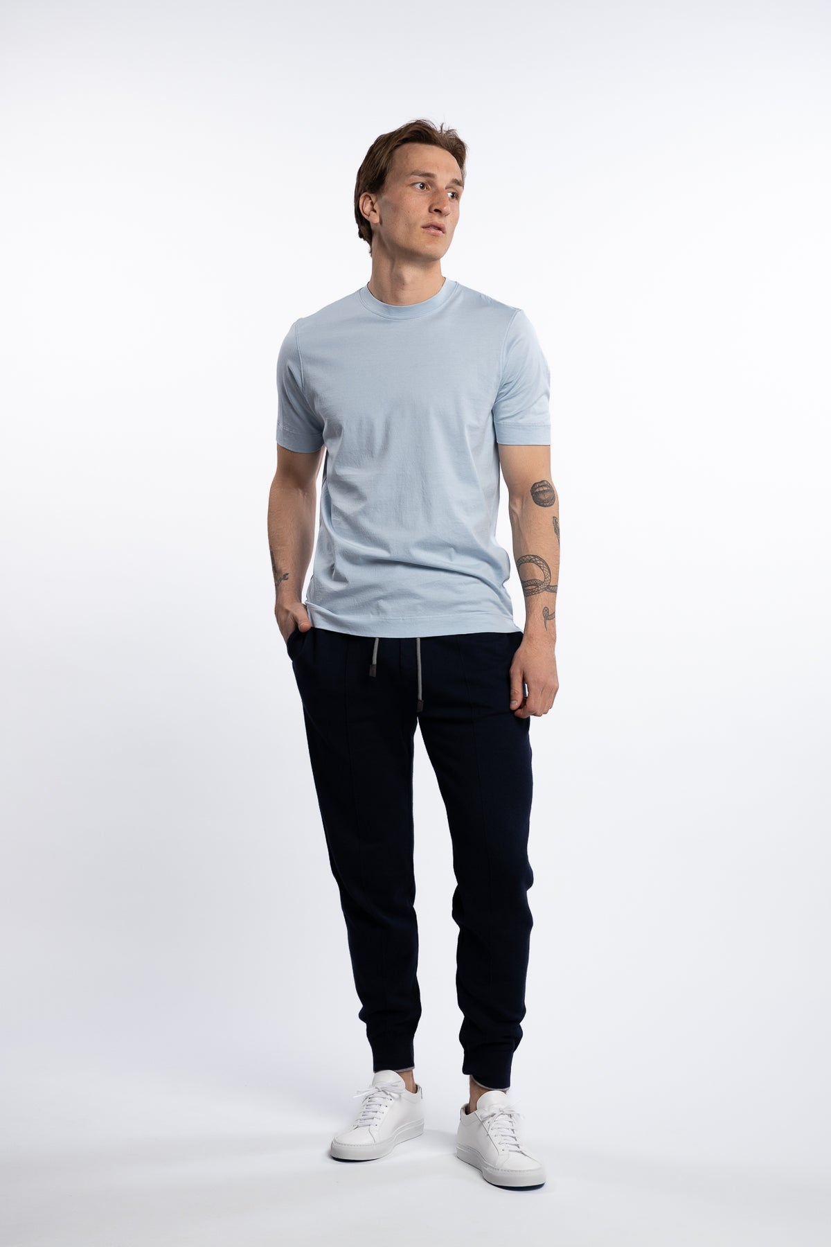Filo Di Scozia Cotton T-Shirt Light Blue