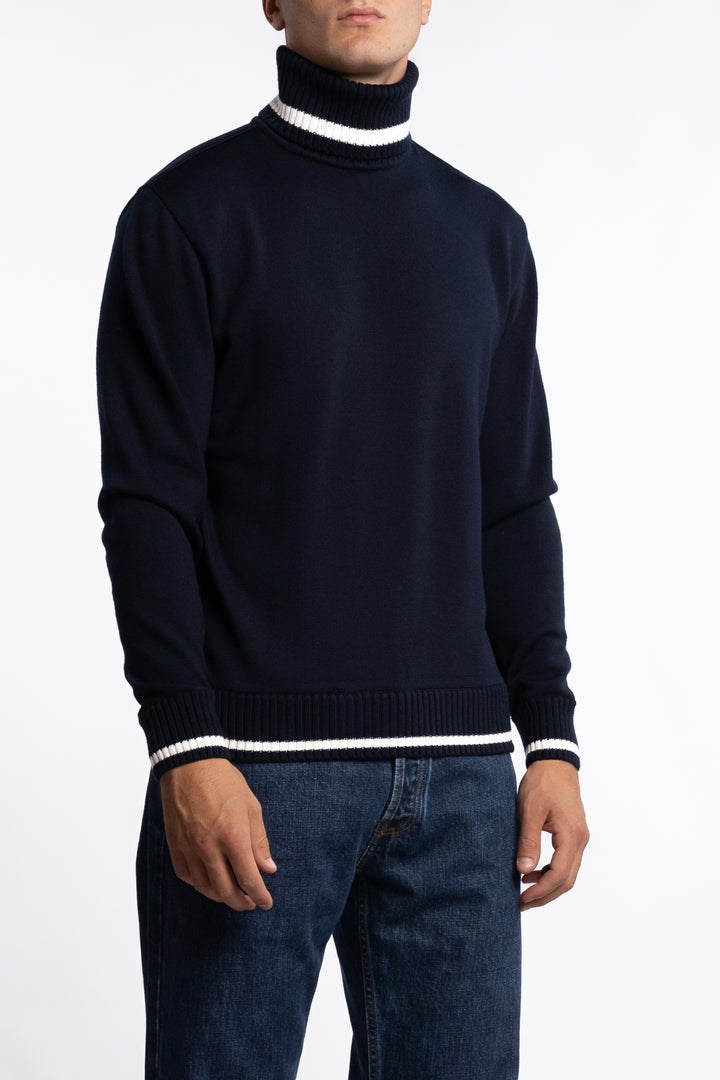 Wool Turtle Neck Navy