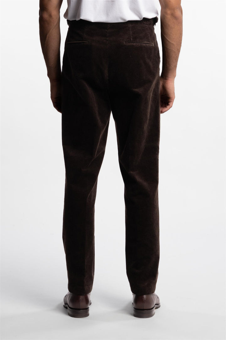 Delon Side Adjuster Cord Trouser Brown