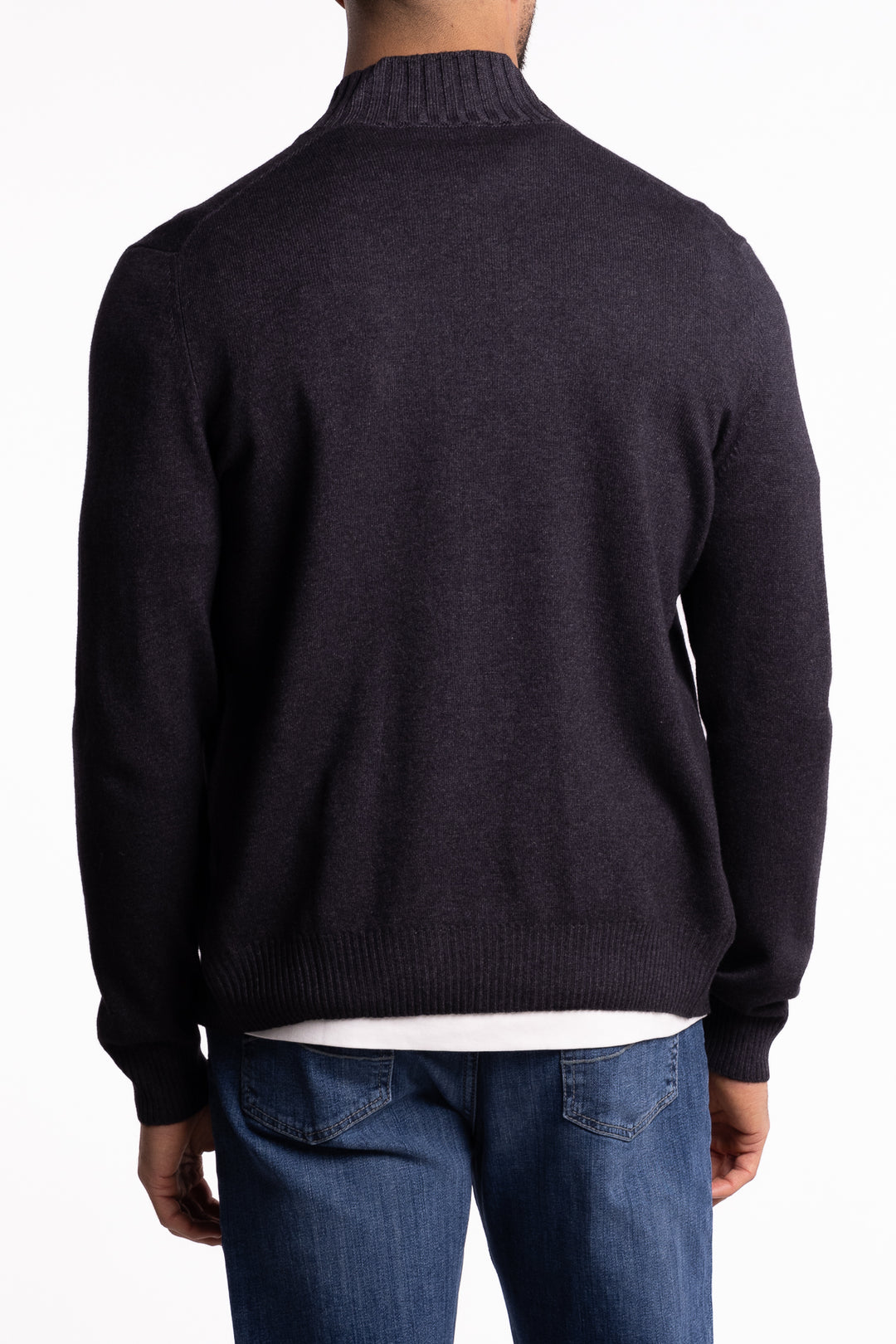 Wool/Cashmere Washed Full Zip Brown