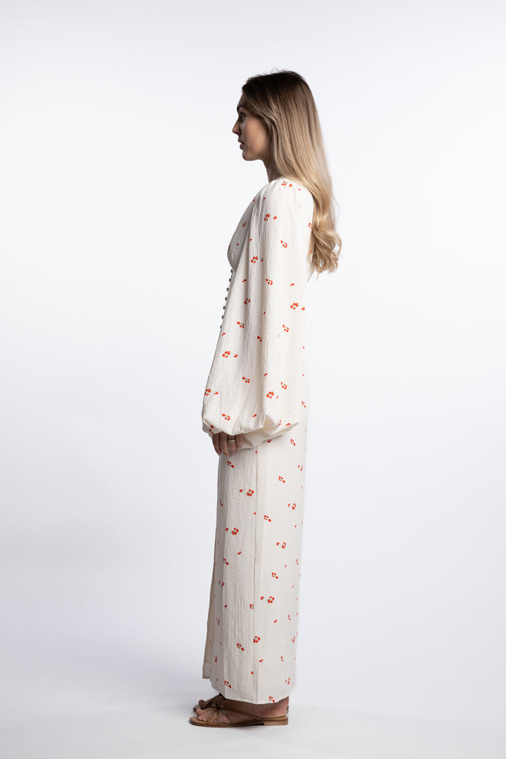Positano dress- White/Red