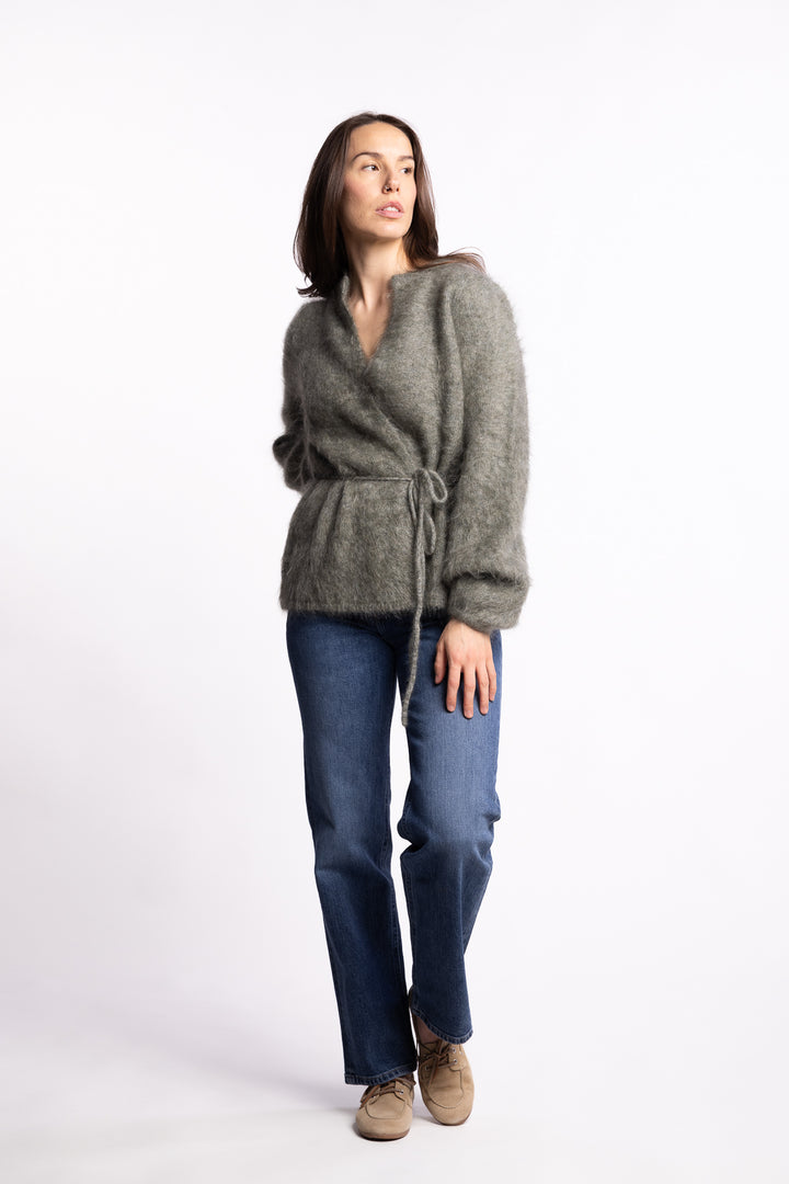 Fredrikke Chunky Cardigan- Sage Green