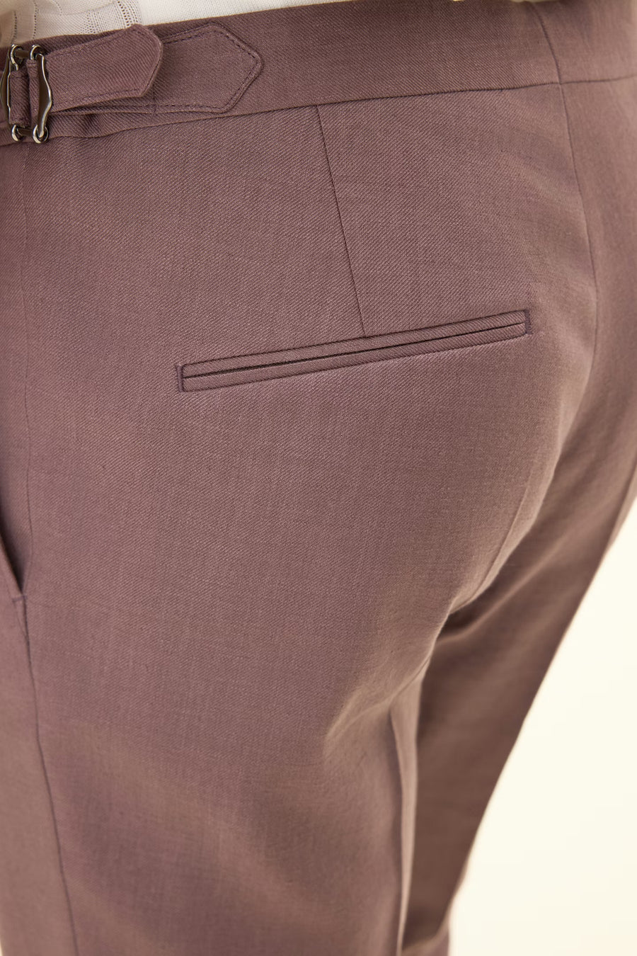 Dandy Side Adjusters Linen Trousers Purple