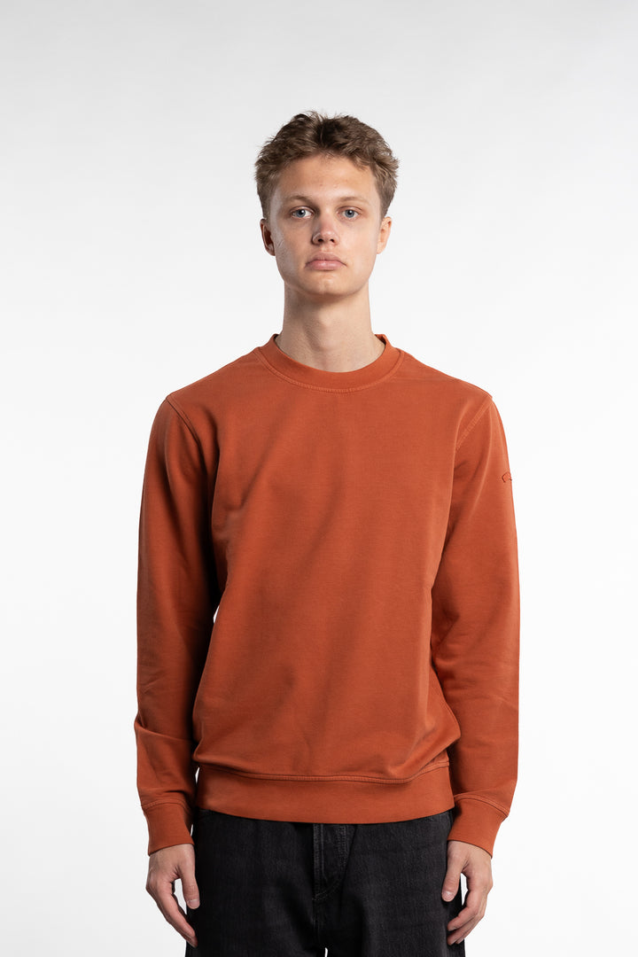 X-Soft Garment Dyed Stretch Cotton Sweatshirt Orange