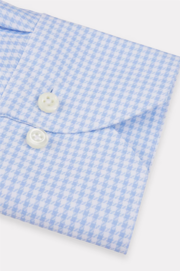 Slimline Blue Checked Jersey Shirt
