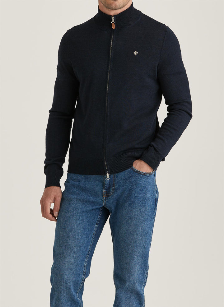 Merino Full-Zip Cardigan Navy