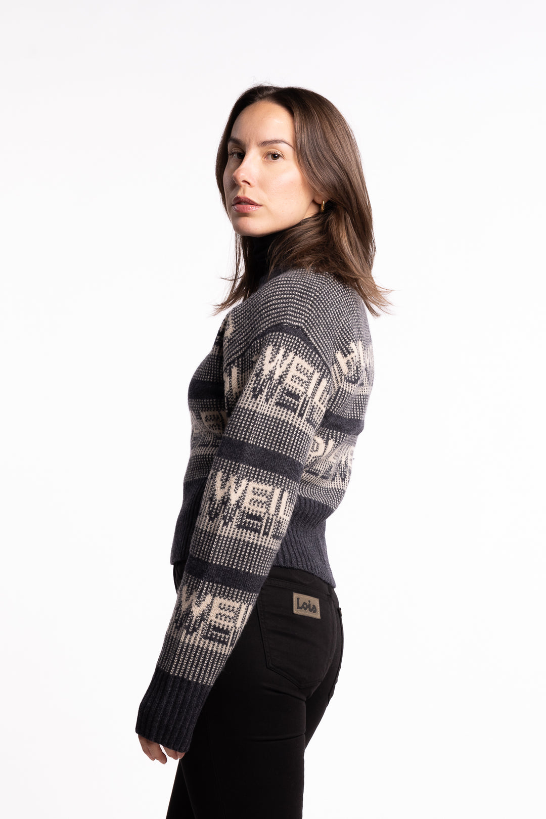 Ski Cropped Crew - Dk. Grey