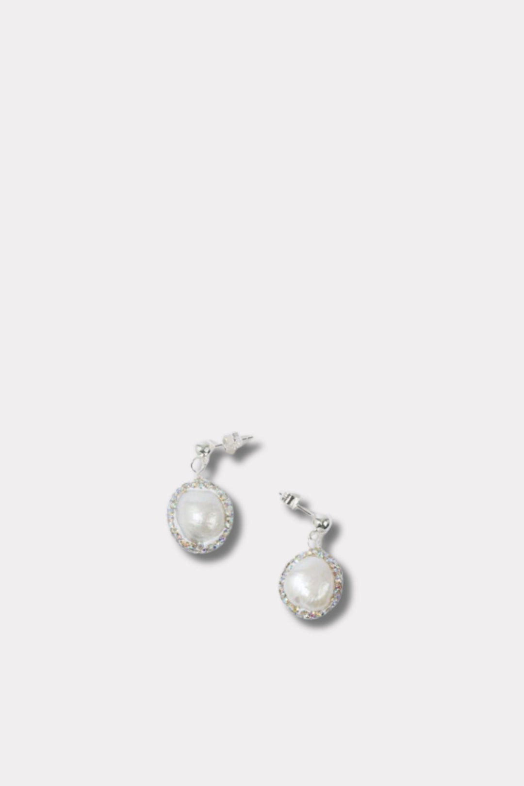 Diamond Pearl Drops- Silver