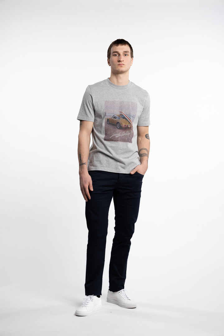 Cotton Jersey Crewneck T-Shirt Grey