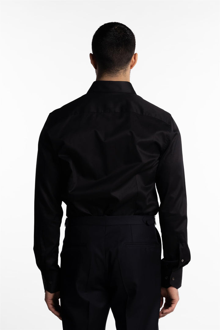 Fitted Body Twill Shirt Black