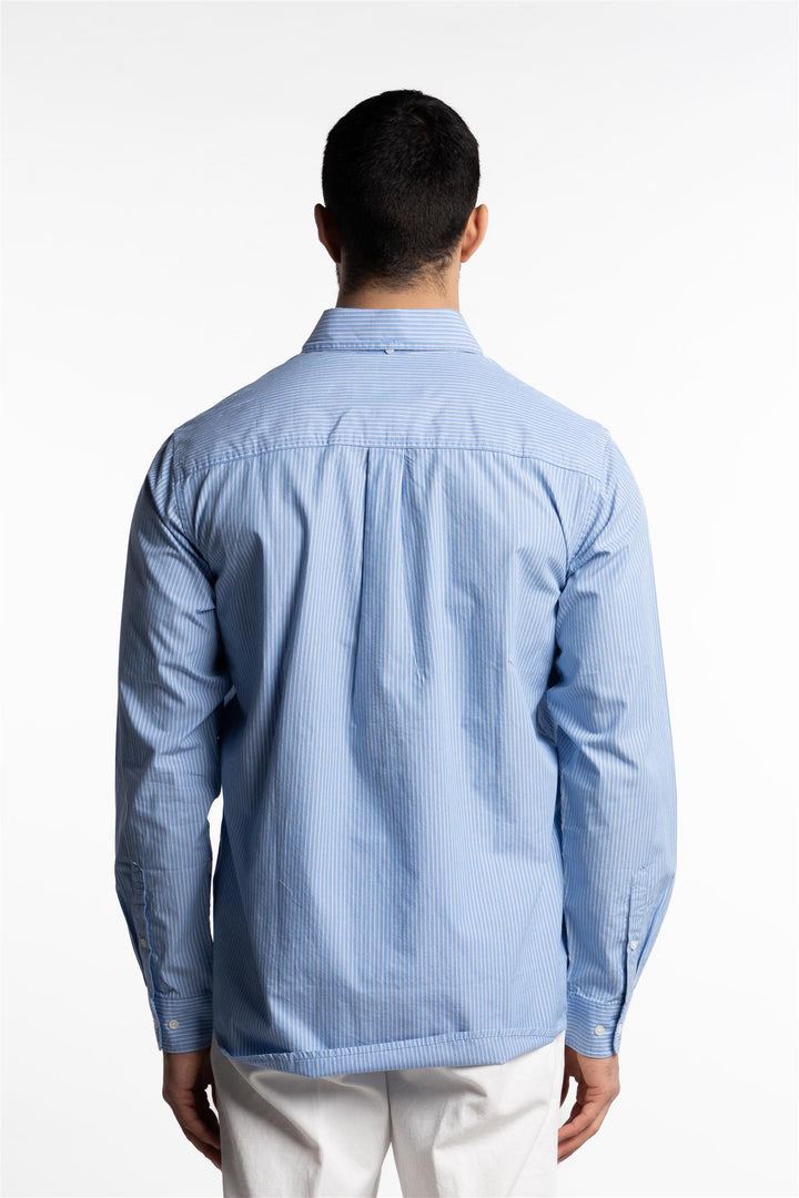 Kent Poplin Shirt Summer Sky/Black