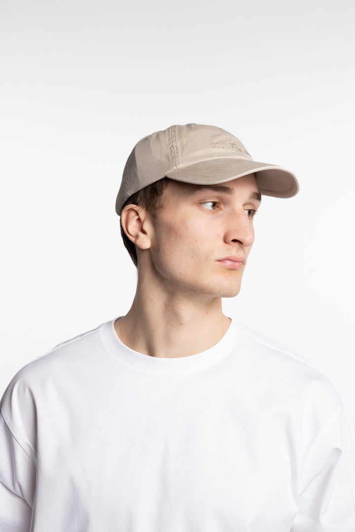 Baseball Cap With Compass Logo Beige