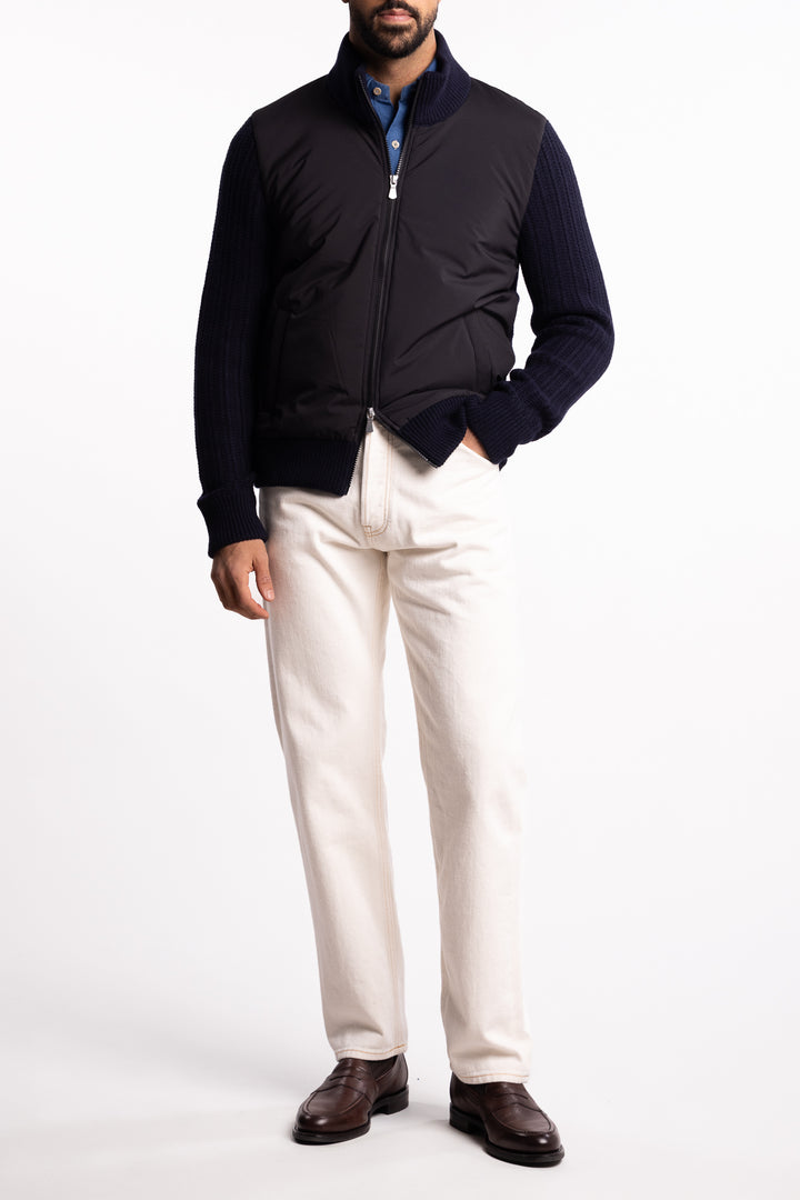 Giubbino Wool Hybrid Jacket Navy