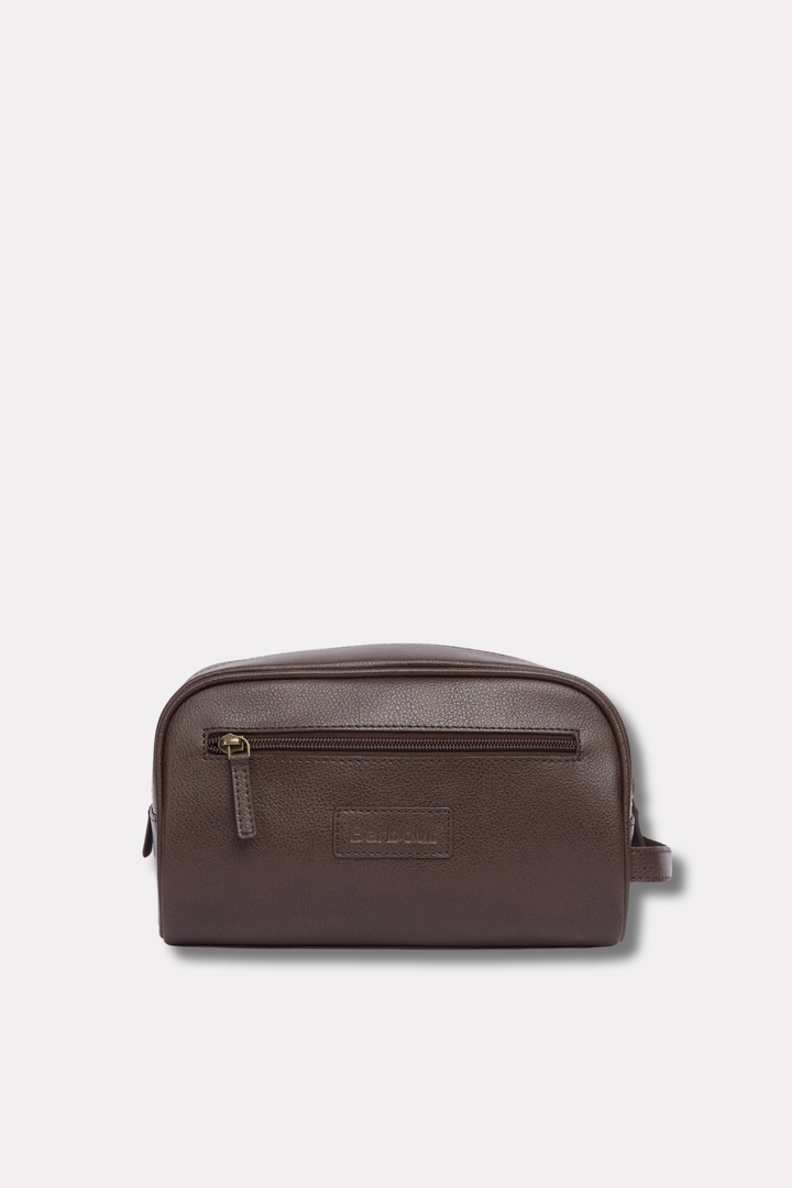 Leather Washbag Brown