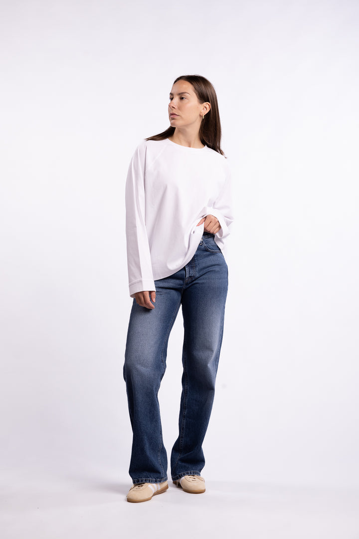 Thelma LS Cotton Tee- White