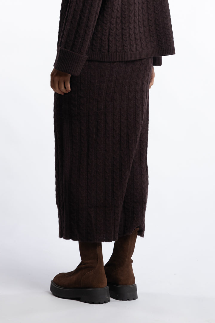 Valencia Merino Skirt- Dark brown
