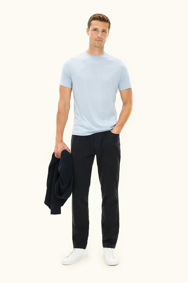 Kim Tencel/Cotton Regular Fit T-shirt Chambray Blue