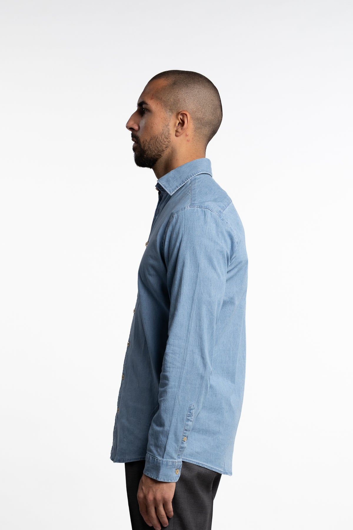 Soft Indigo Stretch Shirt Light Blue