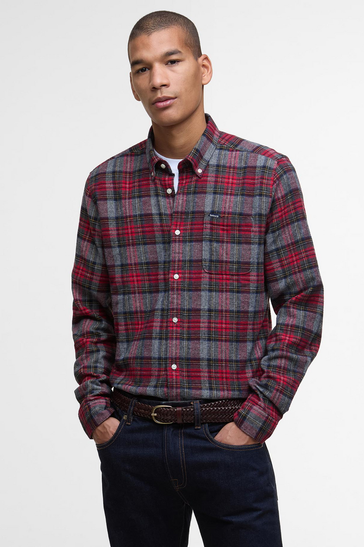 Ashroad Tailored Checked Shirt Red