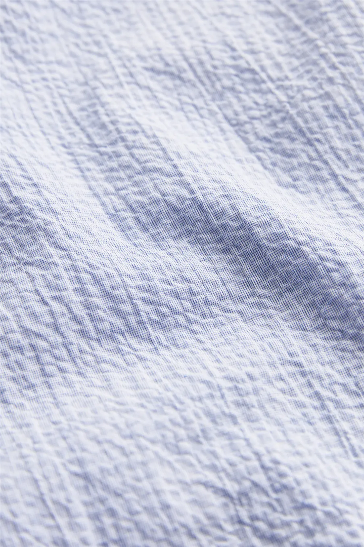 Seersucker Shirt Slim Fit Blue