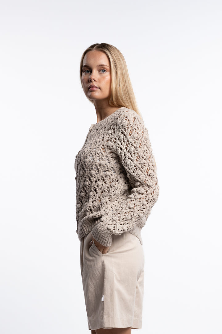 Rio Cotton Cardigan- Chickpea Beige