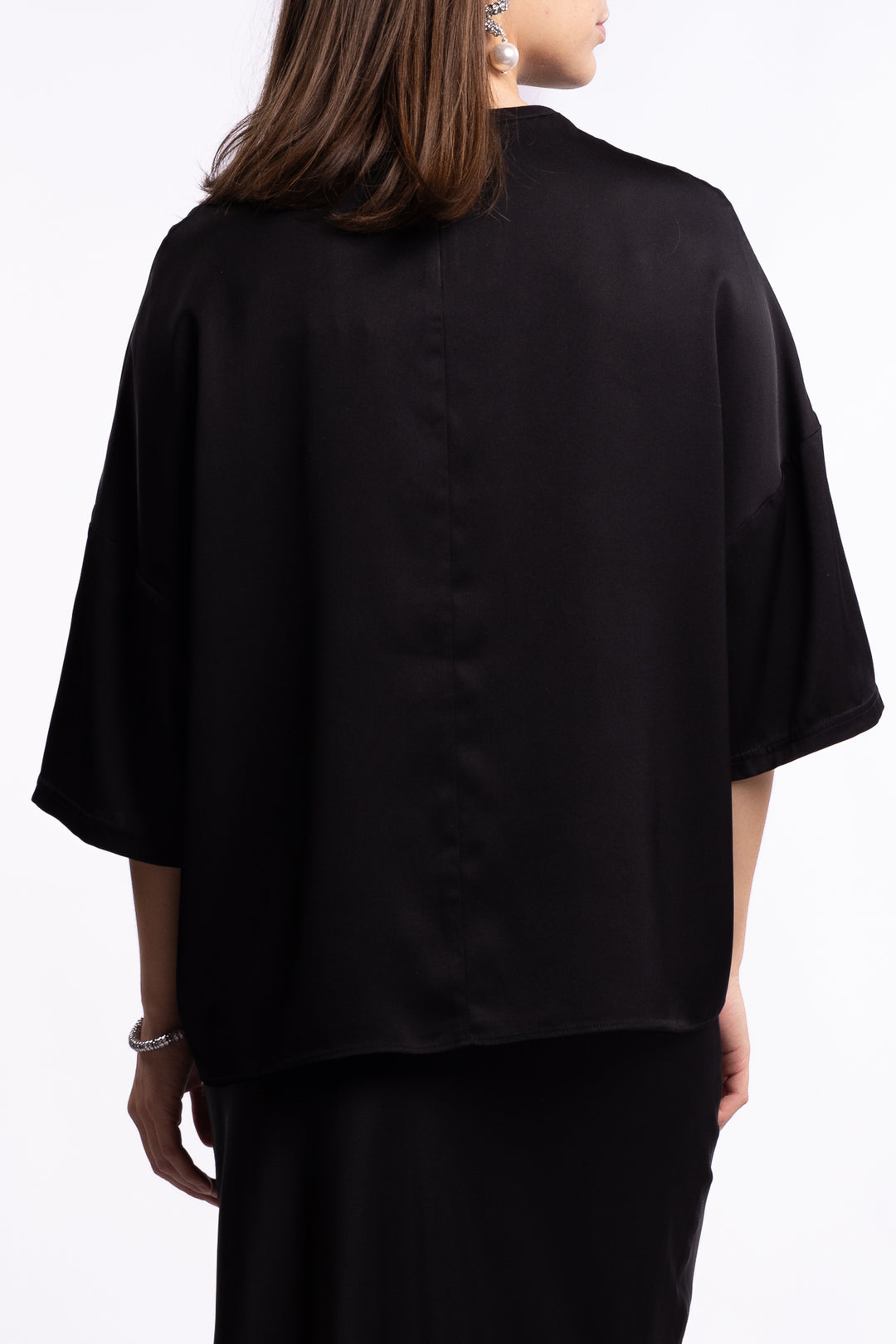 Thess Silk Tee- Black