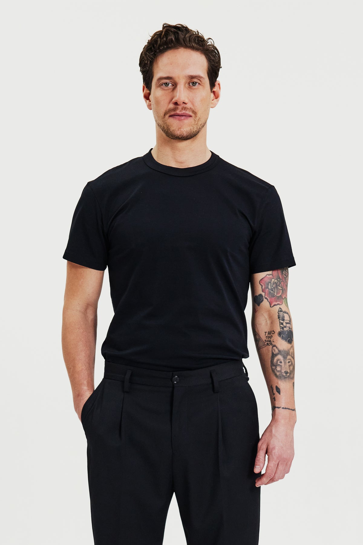 Pima Cotton Crew Neck T-Shirt Black