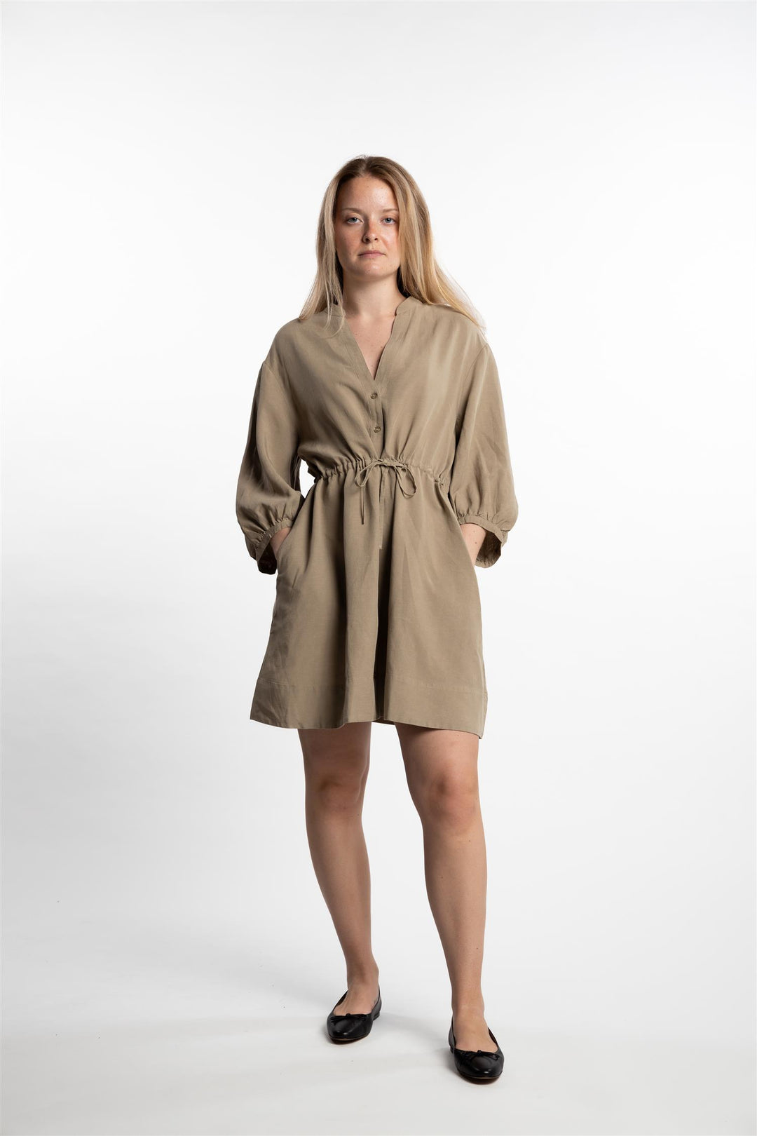 Saamelie SS Dress 15262- Light Olive