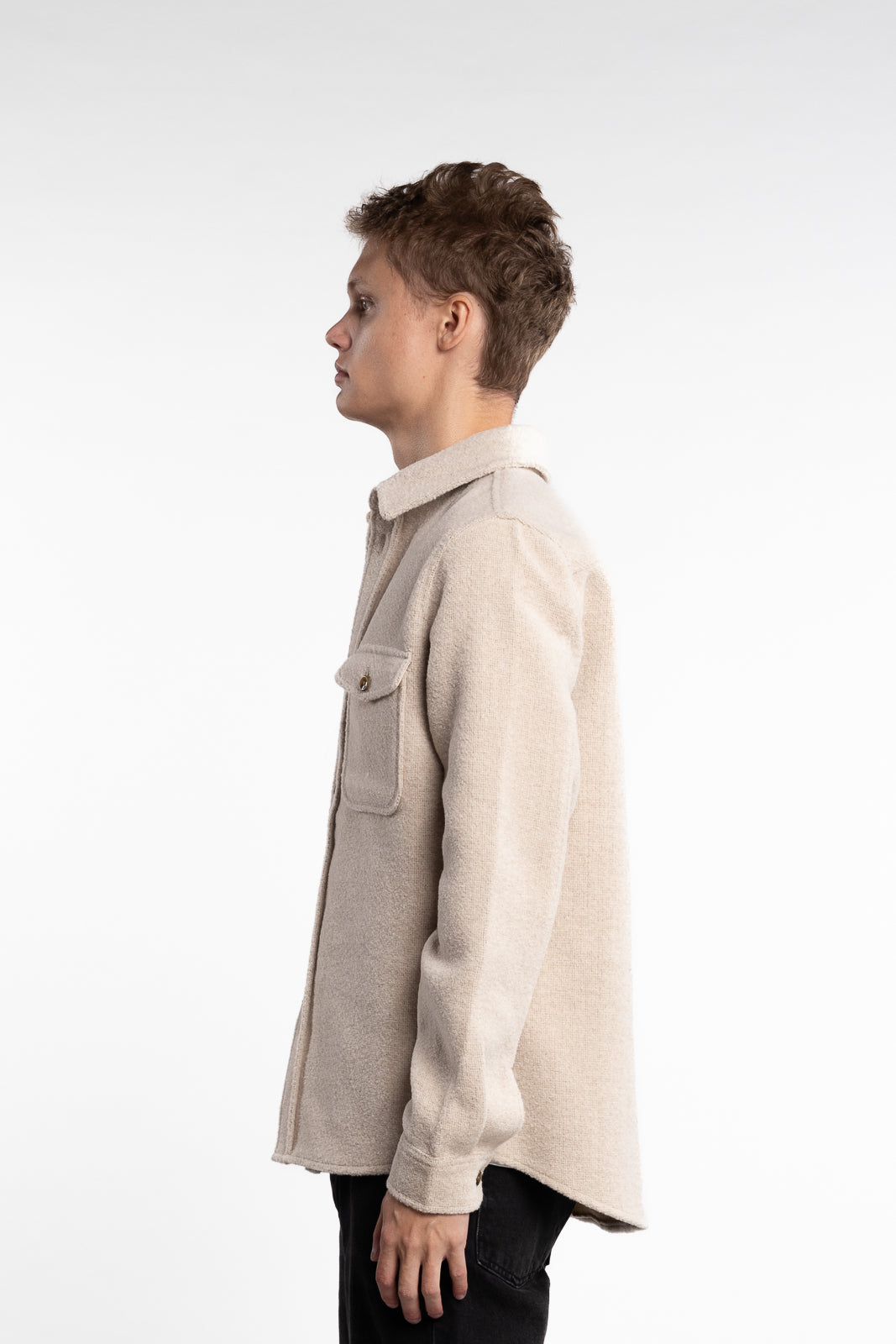 Lennon Bouclé Overshirt Ivory