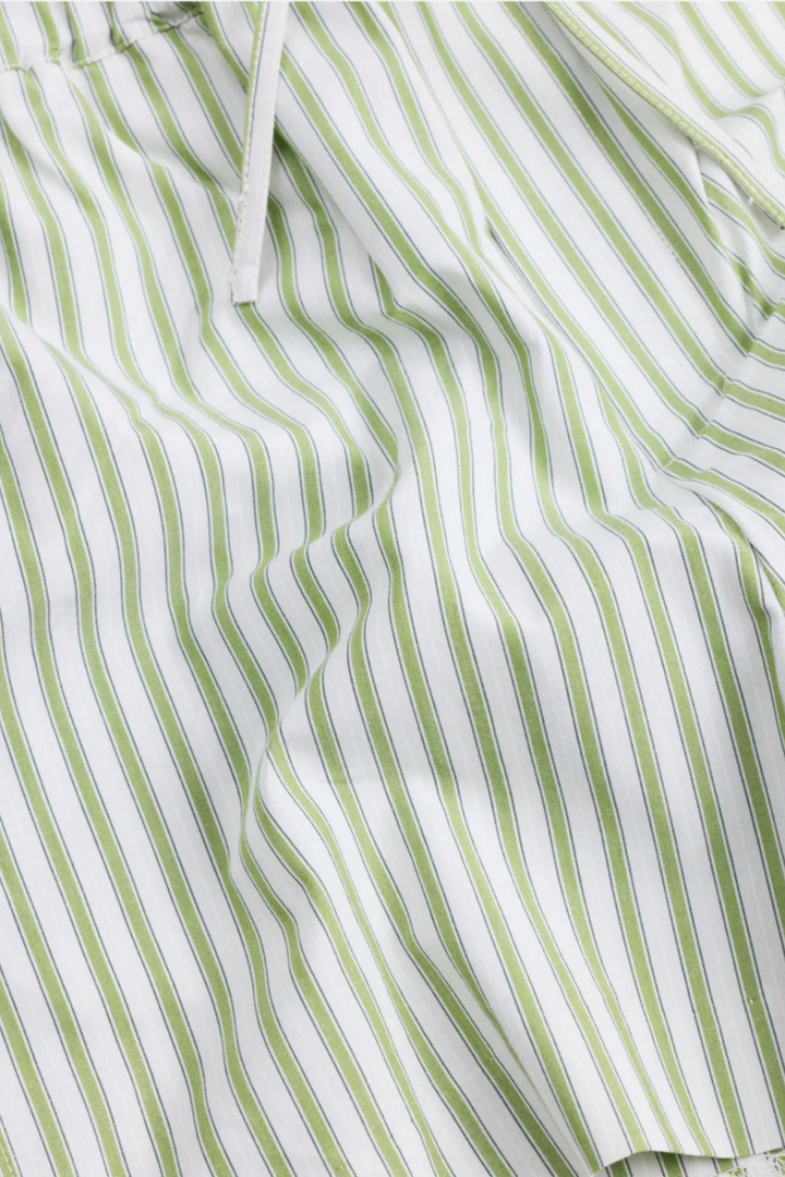Loose Stripe Shorts - Green stripe