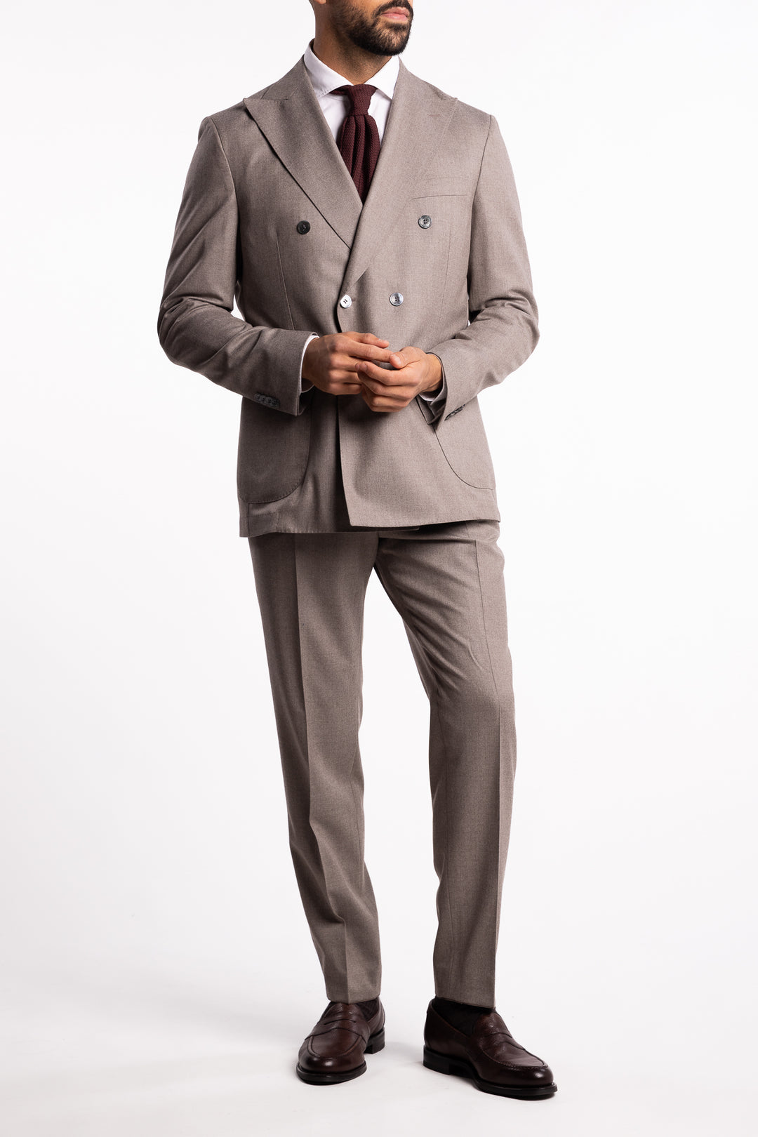 Vicenza DB Flannel Blazer Beige Melange