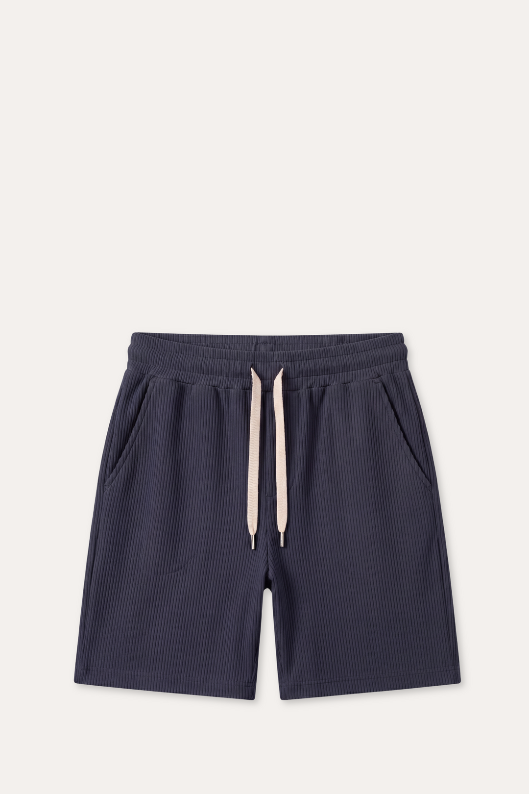 Rib Cotton Shorts Navy