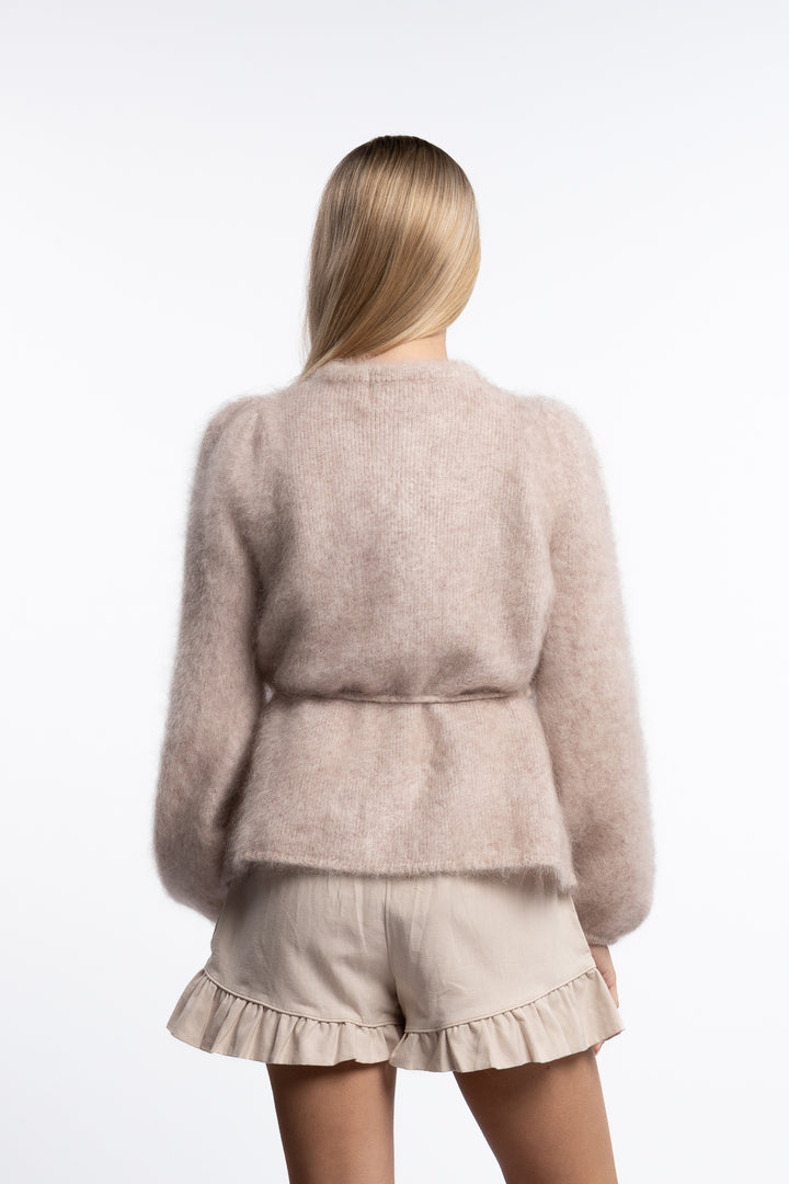 Fredrikke Chunky Cardigan- Beige Melange