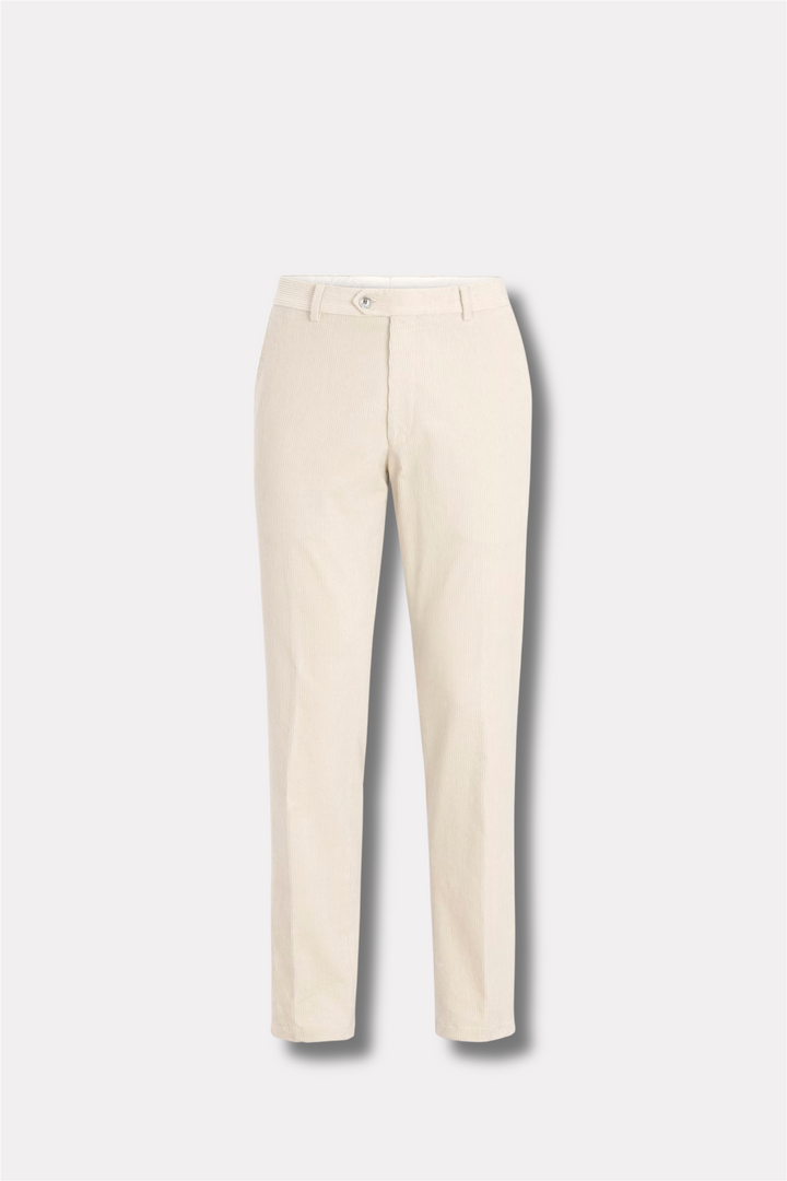 Denz Corduroy Trousers Cream White