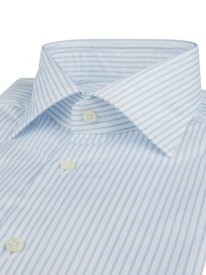 Slimline Twill Shirt French Cuffs Light Blue