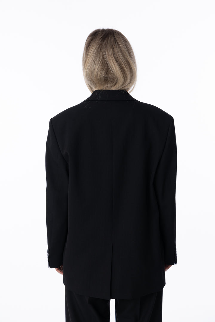 Single Breasted Suit Jacket Black