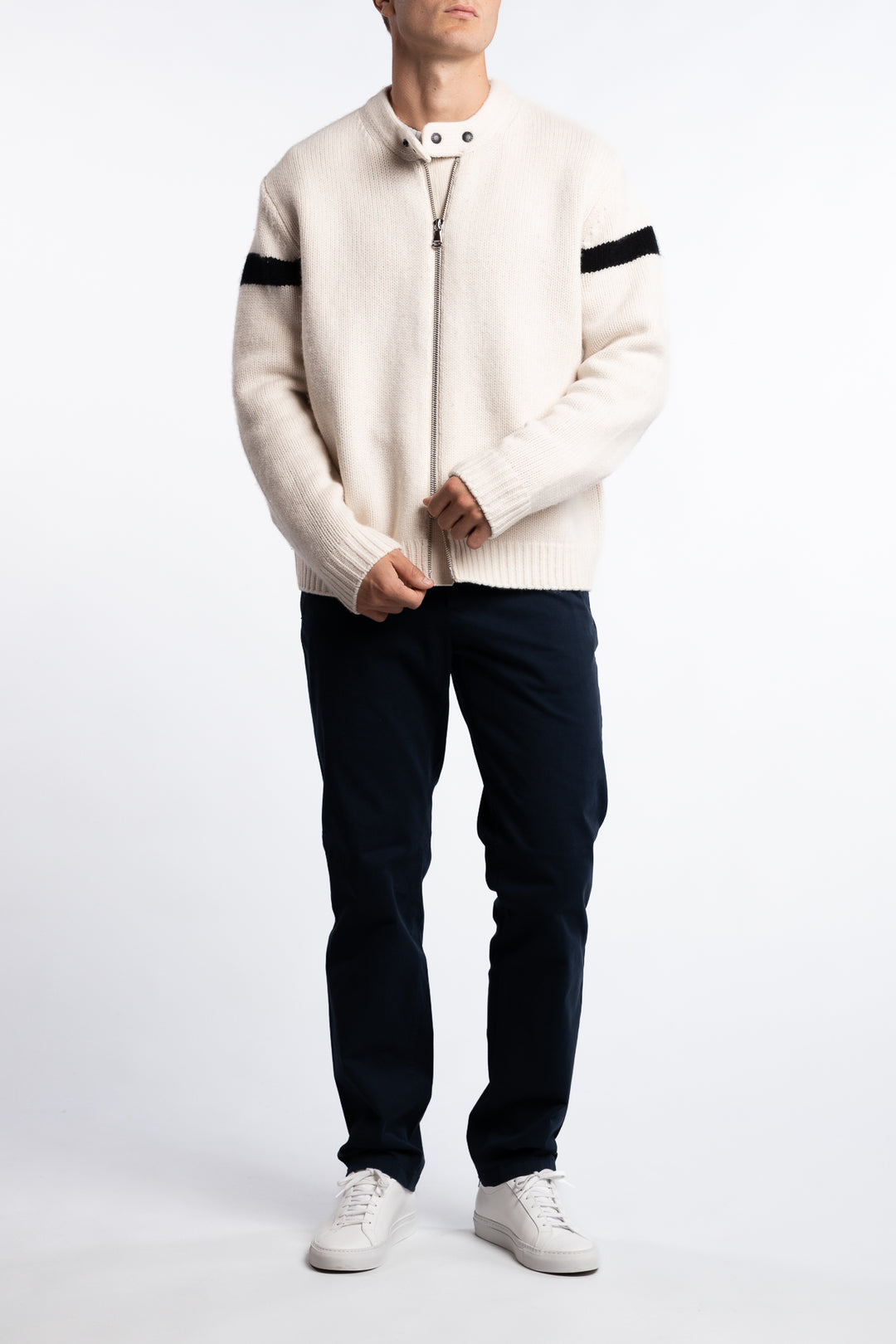 Kessler Biker Zip Knit Moonbeam