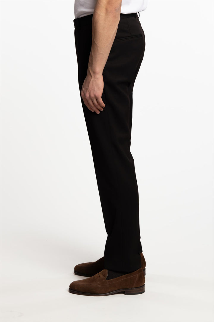 Denz Slim Fit Wool Trousers Brown Elk