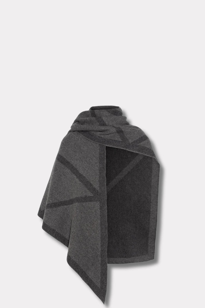 Triangle Scarf Merino- Volcano / Dark grey